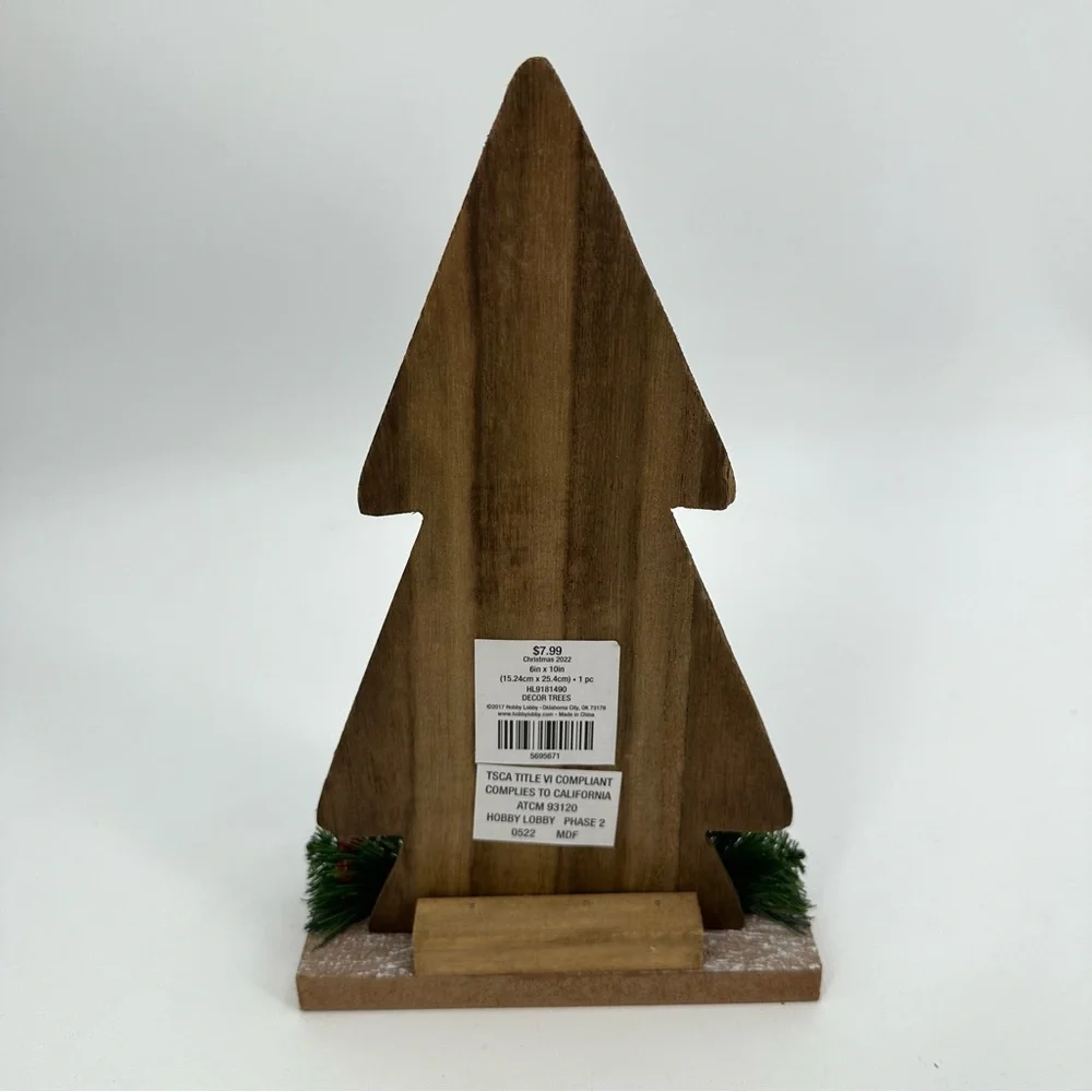 Rustic Wooden Christmas Tree Tabletop Decor Green Holiday Decoration READ